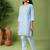 sky blue embroidered kurta pant set with dupatta
