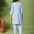 sky blue embroidered kurta pant set with dupatta