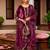 Wine velvet heavy thread embroidery work kurta pant set