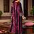 Wine velvet heavy thread embroidery work kurta pant set