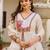 Off white silk heavy thread embroidery work kurta pant set
