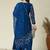Blue vichitra silk heavy thread embroidery work kurta pant set