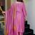 Pink viscose shimmer heavy thread embroidery work with jacquard dupatta kurta pant set