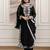 Black georgette heavy thread embroidery work kurta pant set