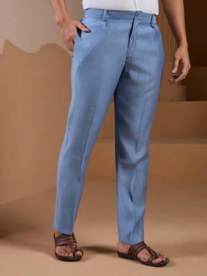 SKY BLUE SILK PREMIUM THREAD & SEQUINS EMBROIDERED WORK WEDDING FESTIVAL PARTY WEAR STRAIGHT KURTA WITH JACKE AND PANT 8