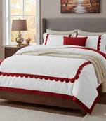  400 thread Hotel stich Luxurious Border frame scalloped duvet cover