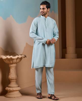 PISTA GREEN SILK PREMIUM THREAD & SEQUINS EMBROIDERED WORK FESTIVAL PARTY WEAR STRAIGHT KURTA WITH JACKE AND PANT 9