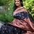 Black color ART SILK blend sarees with blouse