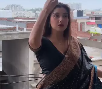 Black color ART SILK blend sarees with blouse