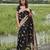 Black color ART SILK blend sarees with blouse