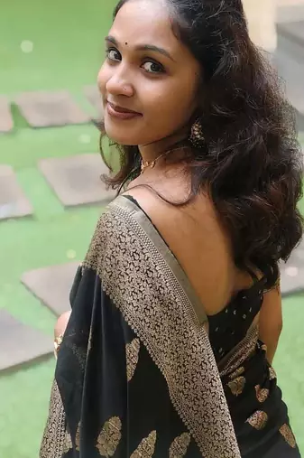 Black color ART SILK blend sarees with blouse