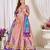 pink patola print dola silk lehenga set with choli and dupatta with tassels