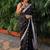 Black color ART SILK blend sarees with blouse