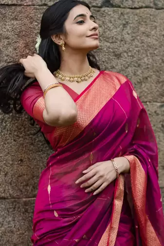 Pink  color ART SILK blend sarees with blouse