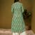 Olive green kantha print ethnic motifs cotton kurti
