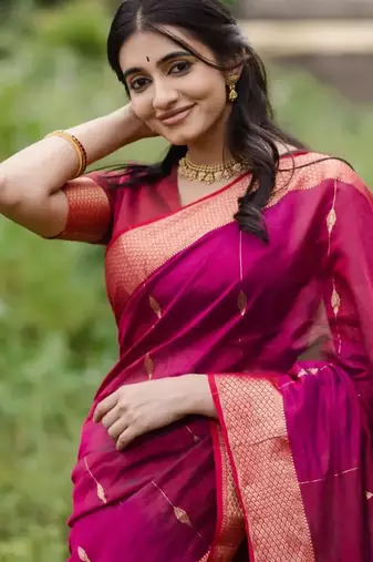 Pink  color ART SILK blend sarees with blouse