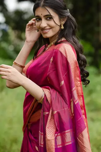 Pink  color ART SILK blend sarees with blouse