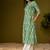 Olive green kantha print ethnic motifs cotton kurti