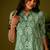 Olive green kantha print ethnic motifs cotton kurti
