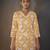 Yellow floral printed pure cotton kurti