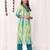 Green printed & embroidered cotton blend kurti with pant 