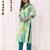 Green printed & embroidered cotton blend kurti with pant 