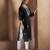Black chikankari embroidered cotton blend kurti