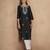 Black chikankari embroidered cotton blend kurti