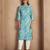 Blue floral printed cotton blend kurti