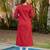 Red chikankari embroidered cotton blend kurti
