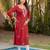 Red chikankari embroidered cotton blend kurti