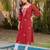 Red chikankari embroidered cotton blend kurti