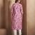 Light pink printred cotton blend kurti