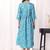 Sky blue floral printed cotton blend kurti
