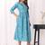 Sky blue floral printed cotton blend kurti