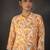 Mustard floral printed cotton blend kurti