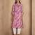 Light pink printred cotton blend kurti