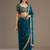 Fabulous Dove Blue Embroidered Tissue Silk Reception Wear Saree With Blouse
