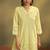 Yellow schiffli pure cotton co-ord set