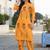 Orange printred cotton blend co-ord set