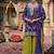 Purple chinon silk with embroidered and sequin work palazzo suit