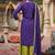 Purple chinon silk with embroidered and sequin work palazzo suit