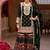 Black chinon silk with codding embroidery work with digital print sharara suit
