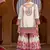 White chinon silk with codding embroidery work with digital print sharara suit
