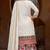 White chinon silk with codding embroidery work with digital print sharara suit