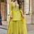 lime green georgette embroidered palazzo set