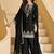 Black chinnon with embroidery sequin thread work palazzo set