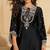 Black chinnon with embroidery sequin thread work palazzo set