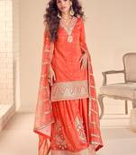  cosmos silk with sequin embroidered work palazzo set