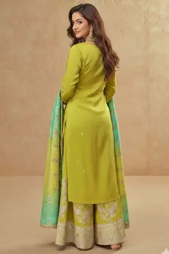  cosmos silk with sequin embroidered work palazzo set